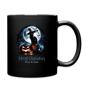 Fröhliches Halloween, Scaredy Cat - Tasse einfarbig - Schwarz - Rechts