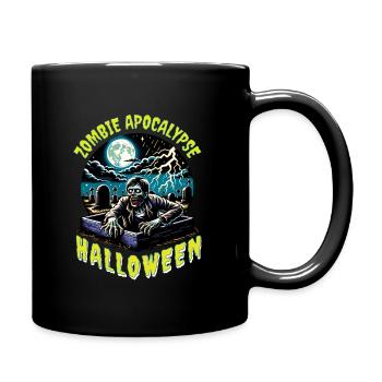 Zombie Apocalypse Happy Halloween - Full Colour Mug - black - Right