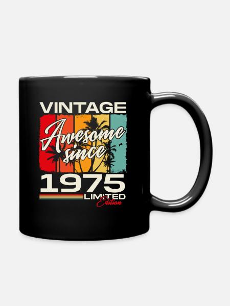 Vintage, 1975, Vintage Retro, Cadeau d’anniversaire - Mug uni - noir