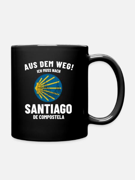 Aus dem Weg Ich muss nach Santiago - Pilgern - Tasse einfarbig - Schwarz