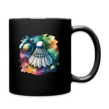 Cooles Badminton Federball Design - Tasse einfarbig - Schwarz - Rechts