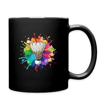 Cooles Badminton Federball Design - Tasse einfarbig - Schwarz - Rechts