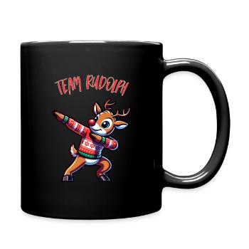 Frohe Weihnachten Team Rudolph Spaß - Tasse einfarbig - Schwarz - Rechts