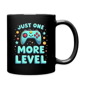 Lustiges "Just One More Level"-Design für Gamer - Tasse einfarbig - Schwarz - Rechts