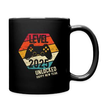 Happy New Year Level 2025 unlocked - Tasse einfarbig - Schwarz - Rechts