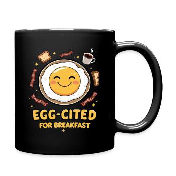 Happy breakfast egg - Full Colour Mug - black - Right
