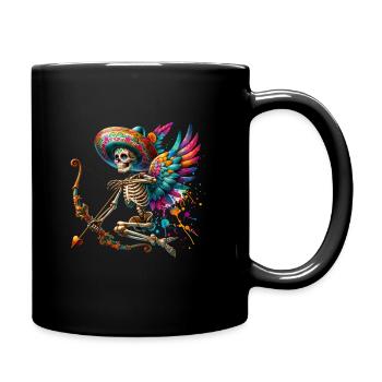 Cupid's arrow brings hearts together - Full Colour Mug - black - Right