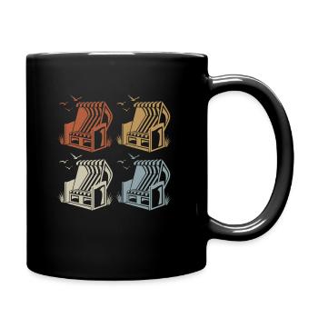 Beach Chair Retro - Vintage - Silhouette - Full Colour Mug - black - Right