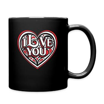I love You - Valentine' Day - Love - Gift - Full Colour Mug - black - Right