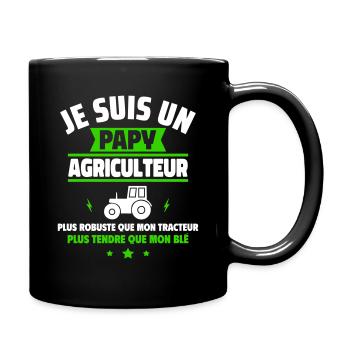 Papy Agriculteur,cadeau pour grand-père,Tracteur - Mug uni - noir - Droite