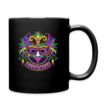 Mardi Gras - Karneval - Maske - Geschenk - Tasse einfarbig - Schwarz - Rechts