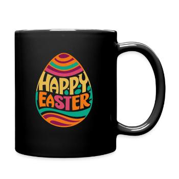 Happy Easter - Osterei - Geschenk - Tasse einfarbig - Schwarz - Rechts