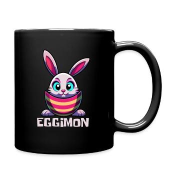 Eggimon - Osterhase - Osterei - Geschenk - Tasse einfarbig - Schwarz - Rechts
