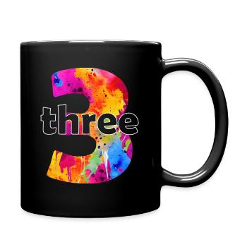 TROIS GARÇONS DE 3 ANS 3E ANNIVERSAIRE - Mug uni - noir - Droite