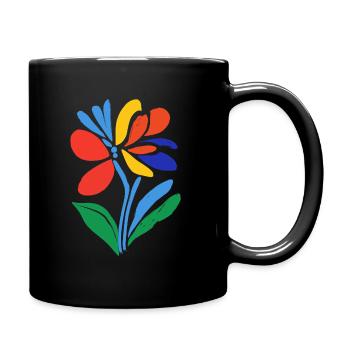 Blumen - Frühling - Sommer - Blüten - Tasse einfarbig - Schwarz - Rechts