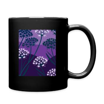 Blumen, Pflanzen, Blüten - lila - Tasse einfarbig - Schwarz - Rechts