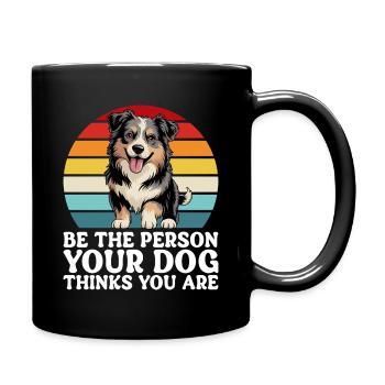Funny Australian Shepherd Dog Quote - Full Colour Mug - black - Right