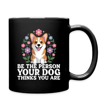 Humor Dog Corgi Woman - Full Colour Mug - black - Right