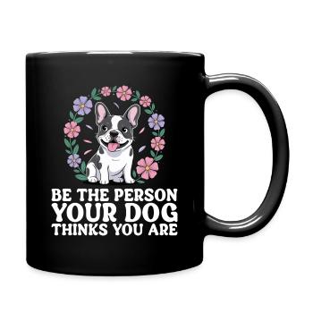 Humour Chien Bouledogue Français Femme - Mug uni - noir - Droite