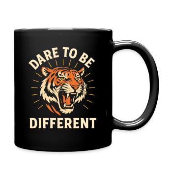 Tiger Power - Dare to Be Different - Tasse einfarbig - Schwarz - Rechts