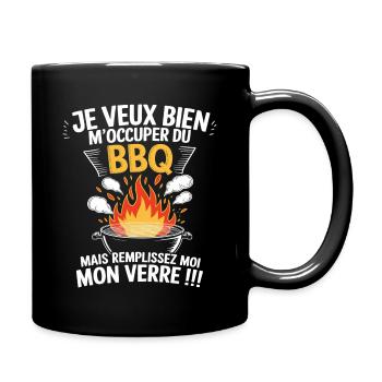 BBQ Apéro Cadeau Barbecue Humour - Mug uni - noir - Droite
