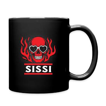 Biker Couple in Österreich für Frau - Tasse einfarbig - Schwarz - Rechts