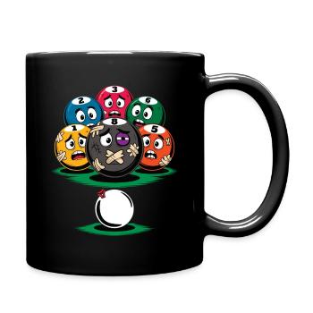 Cartoon Humor Billard Spieler - Tasse einfarbig - Schwarz - Rechts