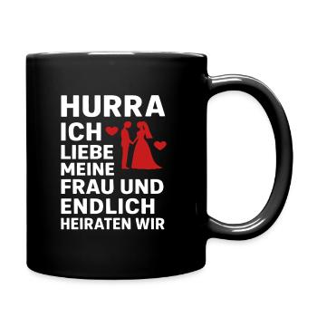 Junggesellenabschied Poltern Party - Tasse einfarbig - Schwarz - Rechts