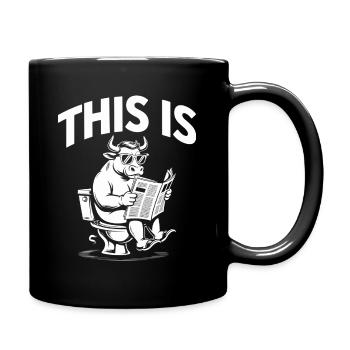 Taureau Humour Toilettes Sarcasme - Mug uni - noir - Droite