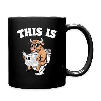 Taureau Humour Toilettes Sarcasme - Mug uni - noir - Droite
