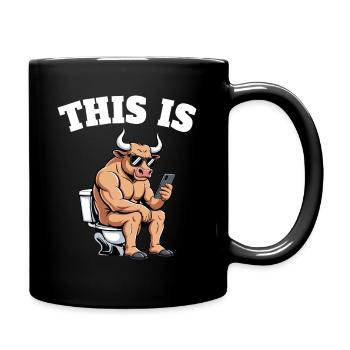 Taureau Humour Toilettes Sarcasme - Mug uni - noir - Droite