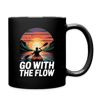 Solo Male Kayaker At Sunset - Full Colour Mug - black - Right