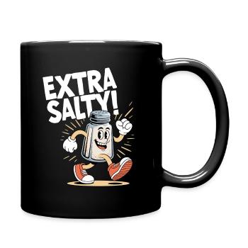 Lustig Extra Salzig - Tasse einfarbig - Schwarz - Rechts