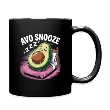 Faule Avocado Schlafen - Tasse einfarbig - Schwarz - Rechts