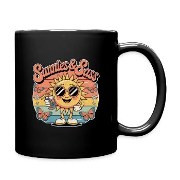 Sonnenbrille Und Frechheit - Tasse einfarbig - Schwarz - Rechts