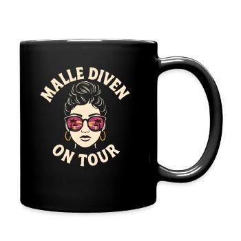 Mallorca Party Spruch Lustig Malle Diven On Tour - Tasse einfarbig - Schwarz - Rechts