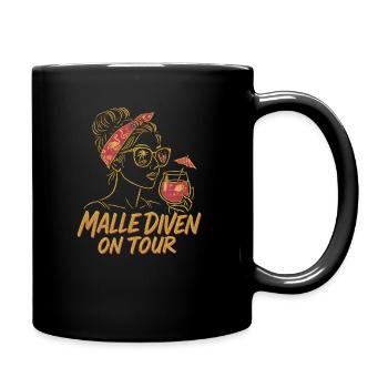 Mallorca Party Spruch Lustig Malle Diven On Tour - Tasse einfarbig - Schwarz - Rechts