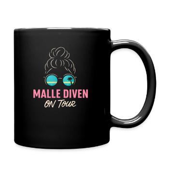 Mallorca Party Spruch Lustig Malle Diven On Tour - Tasse einfarbig - Schwarz - Rechts