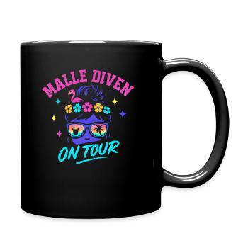 Mallorca Party Spruch Lustig Malle Diven On Tour - Tasse einfarbig - Schwarz - Rechts