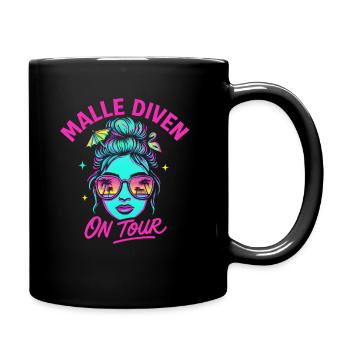 Mallorca Party Spruch Lustig Malle Diven On Tour - Tasse einfarbig - Schwarz - Rechts