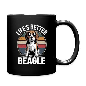 La vie est meilleure avec un beagle - Mug uni - noir - Droite