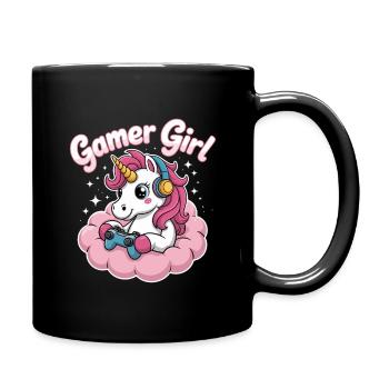 Gamer Girl Licorne - Mug uni - noir - Droite