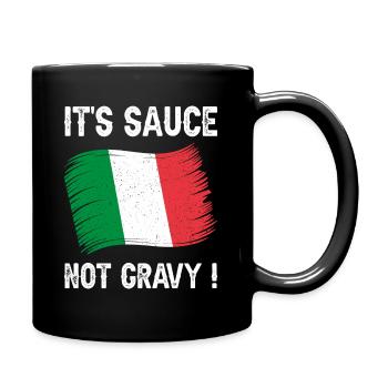 Italienische Ausdrucks-Humor-Soße - Tasse einfarbig - Schwarz - Rechts
