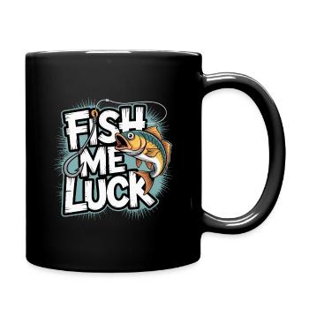 Funny Fishing Fish Me Luck - Full Colour Mug - black - Right