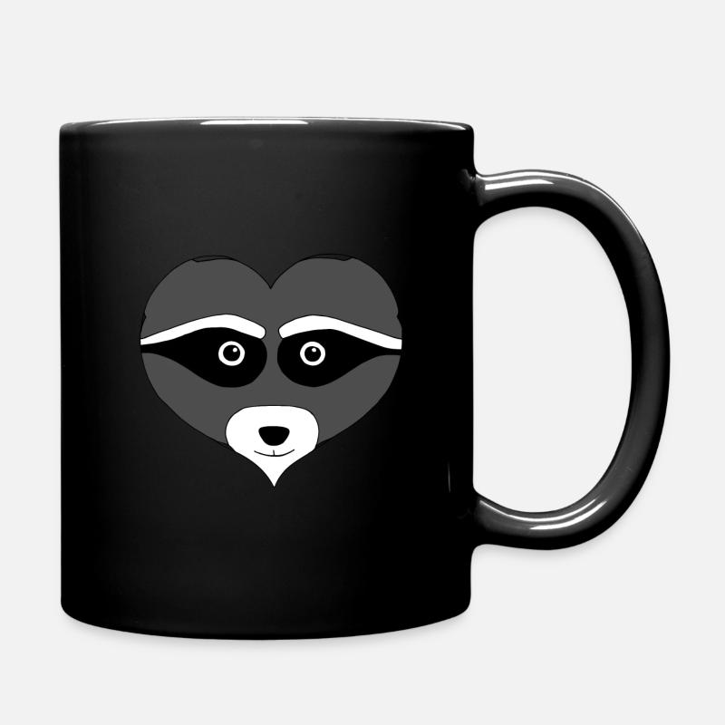 coeur raton laveur - Mug uni - noir