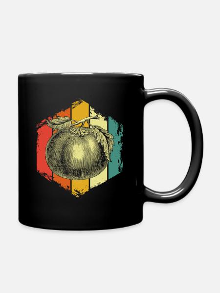 Retro Tomate - Tasse einfarbig - Schwarz