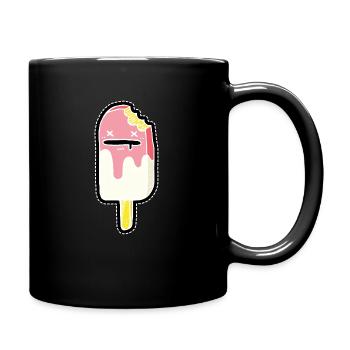 Ice cream ice zombie pink black white - Full Colour Mug - black - Right