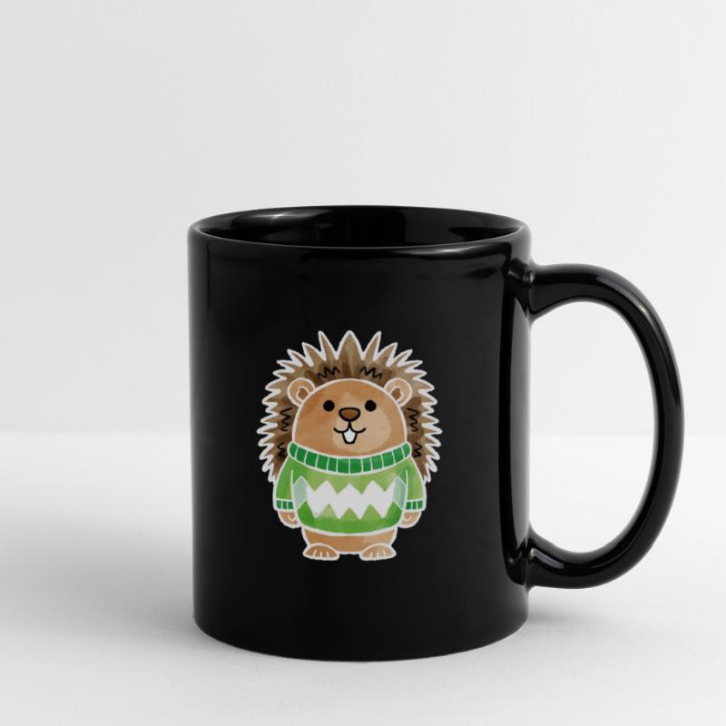 Igel pullover white Tasse einfarbig