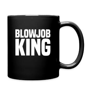 Blowjob King white - Tasse einfarbig - Schwarz - Rechts
