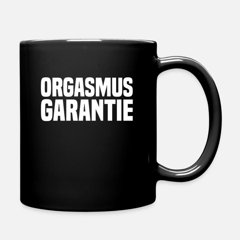 Orgasm warranty white - Full Colour Mug - black